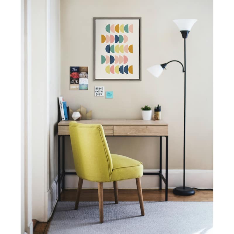 Kate and Laurel Sylvie Simple Shapes in Soft Colors Framed Canvas by Apricot and Birch