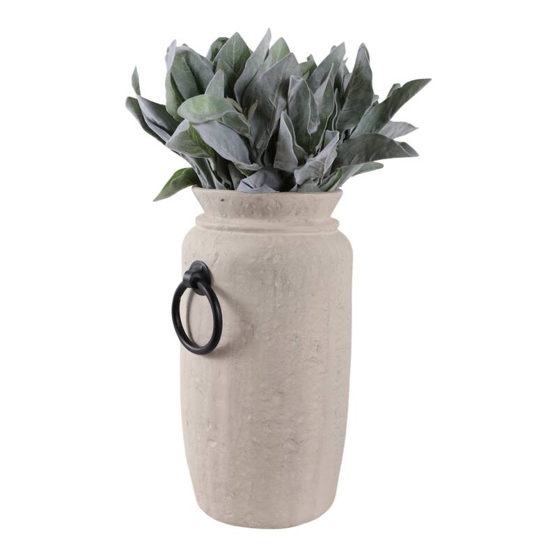Pottery Decorative Vase with Side Handles Boho-Inspired Silhouette