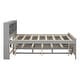 preview thumbnail 13 of 12, Full Platform Bed with Storage Headboard, USB, Twin Size Trundle and 3-Drawers, Grey
