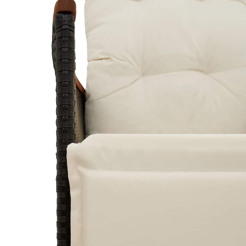 vidaXL Patio Bistro Set with Cushions Outdoor Garden Furniture Poly Rattan - 31.5 x 74.8 x 29.5