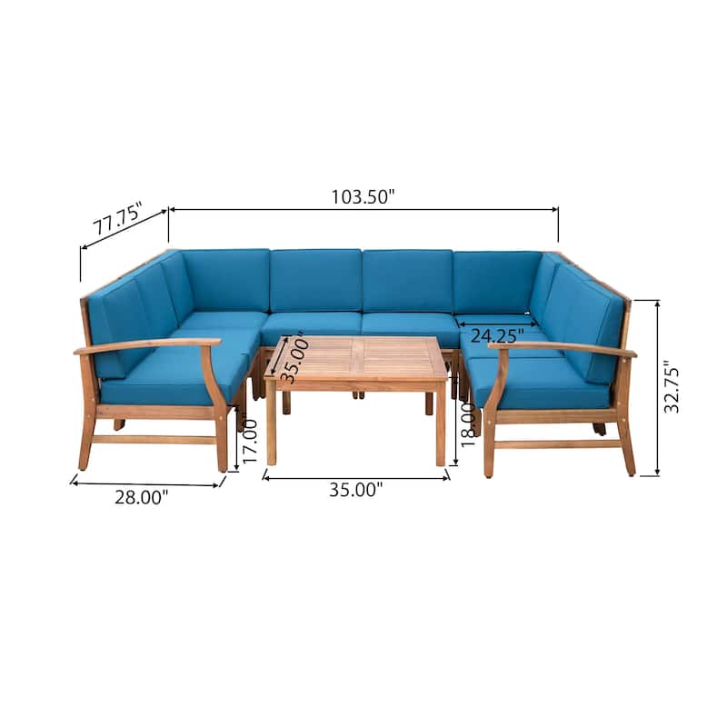Perla Outdoor 9-piece Sectional Sofa Set by Christopher Knight Home
