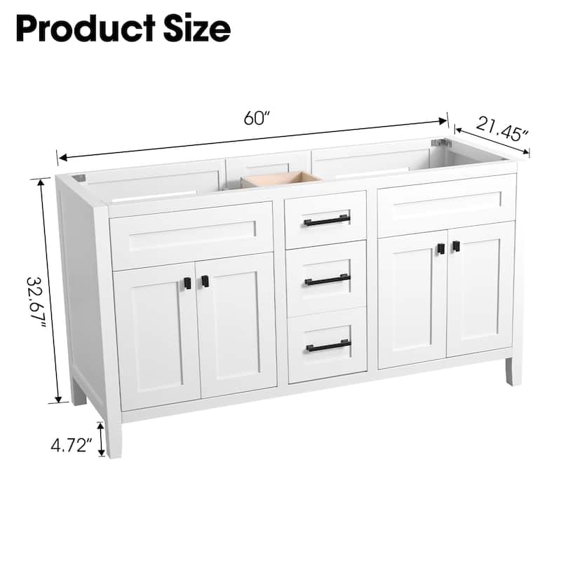Nephelily 48" 60" 72" Bathoom Vanity Base Only, Easy-to-Install