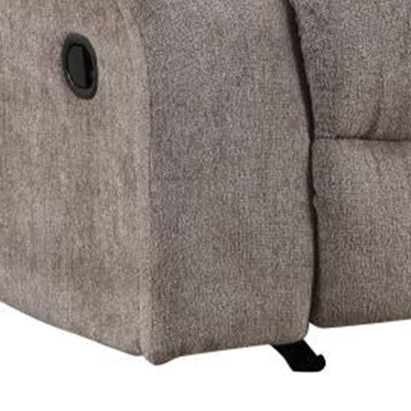 Cem Manual Reclining Chair, Pillow Tufted, Mocha Gray Chenille