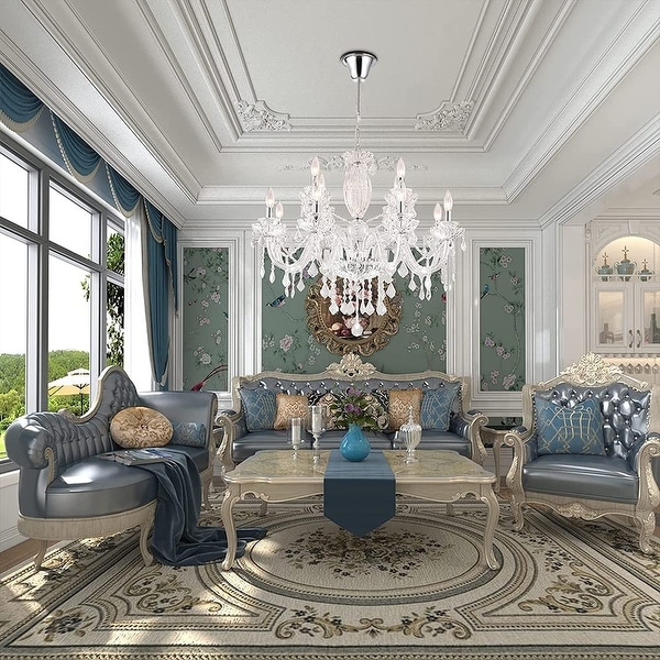 Maxax 12 - Light Candle Style Traditional Chandelier with Crystal