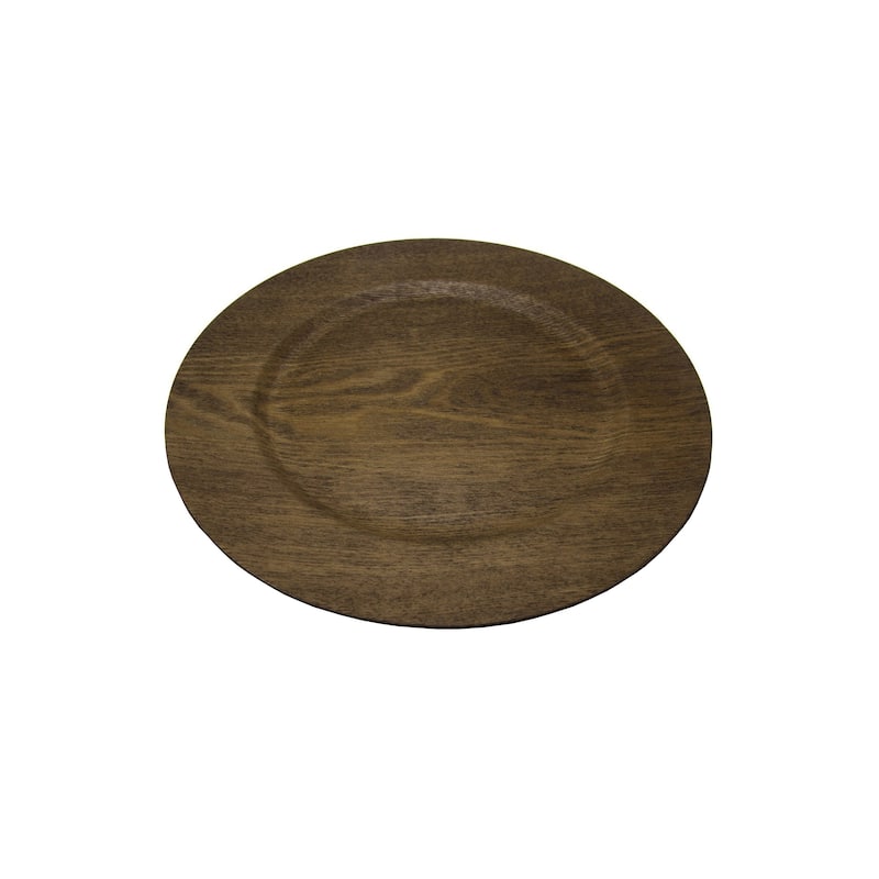 Elche 12 Piece 13 inch Melamine Wood Decal Chargers