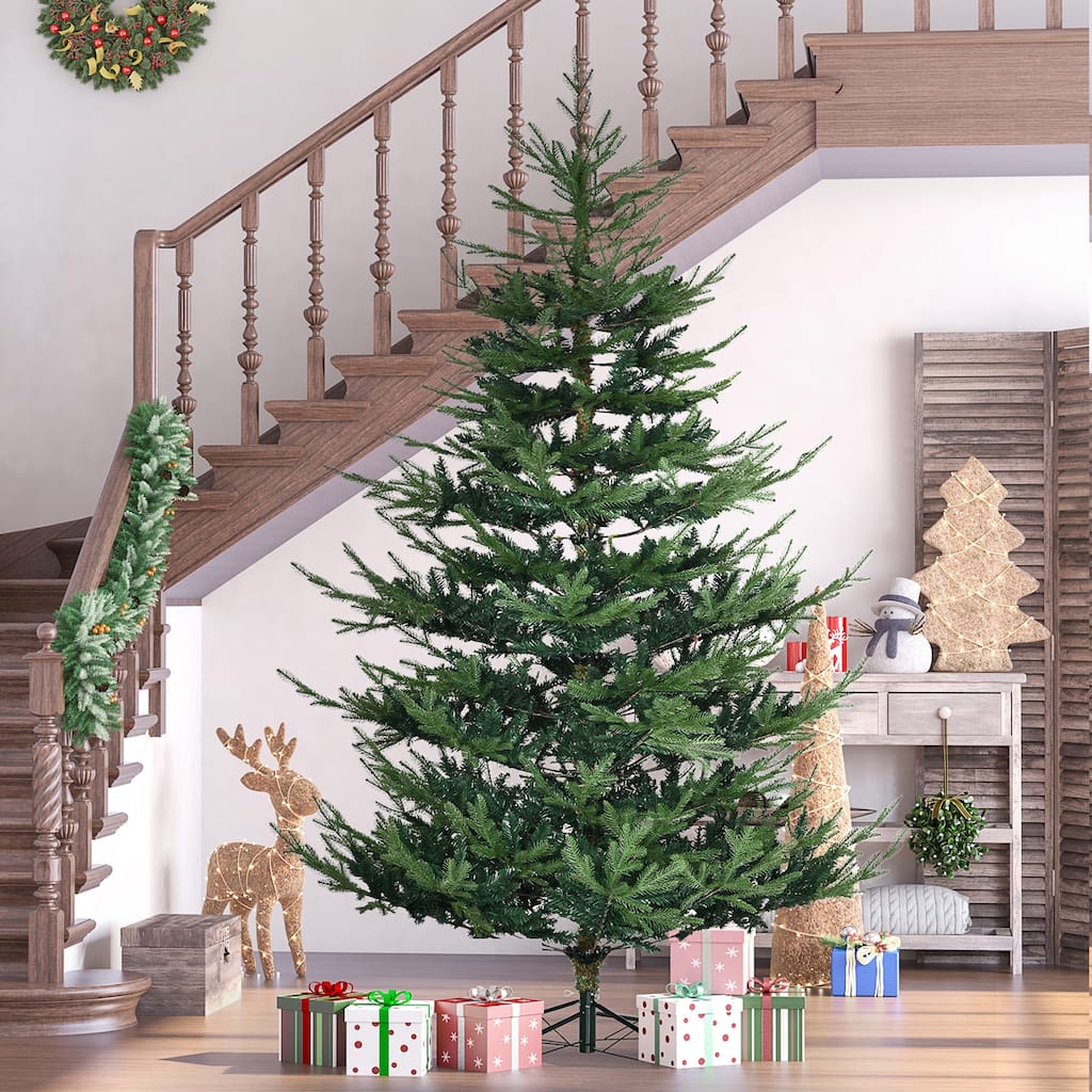Realistic Pine Hinged Christmas Tree, 7.5ft with 1218 Branches and Easy Setup