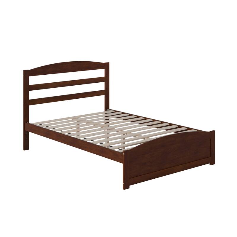 Warren Full Platform Bed with Matching Footboard in Walnut
