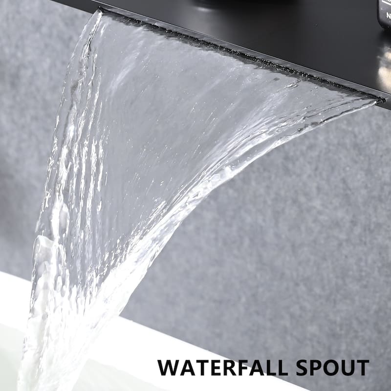 Waterfall Wall Mounted Bathroom Sink Faucet 