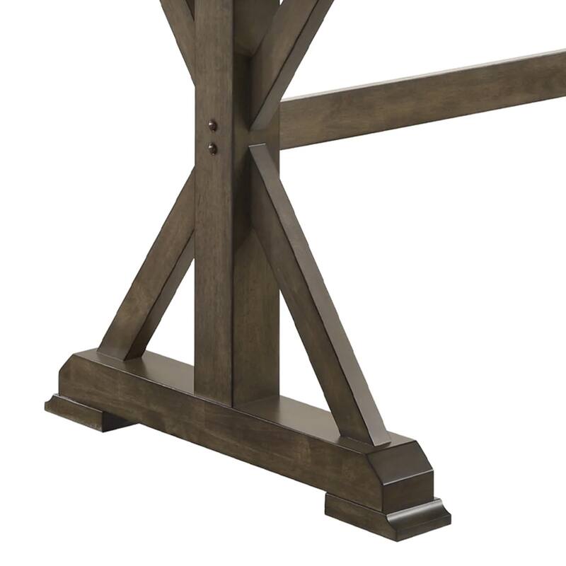 Omal Dining Table, 79 Inch Brown Wood Tabletop, X Shaped Legs - Brownish Khaki