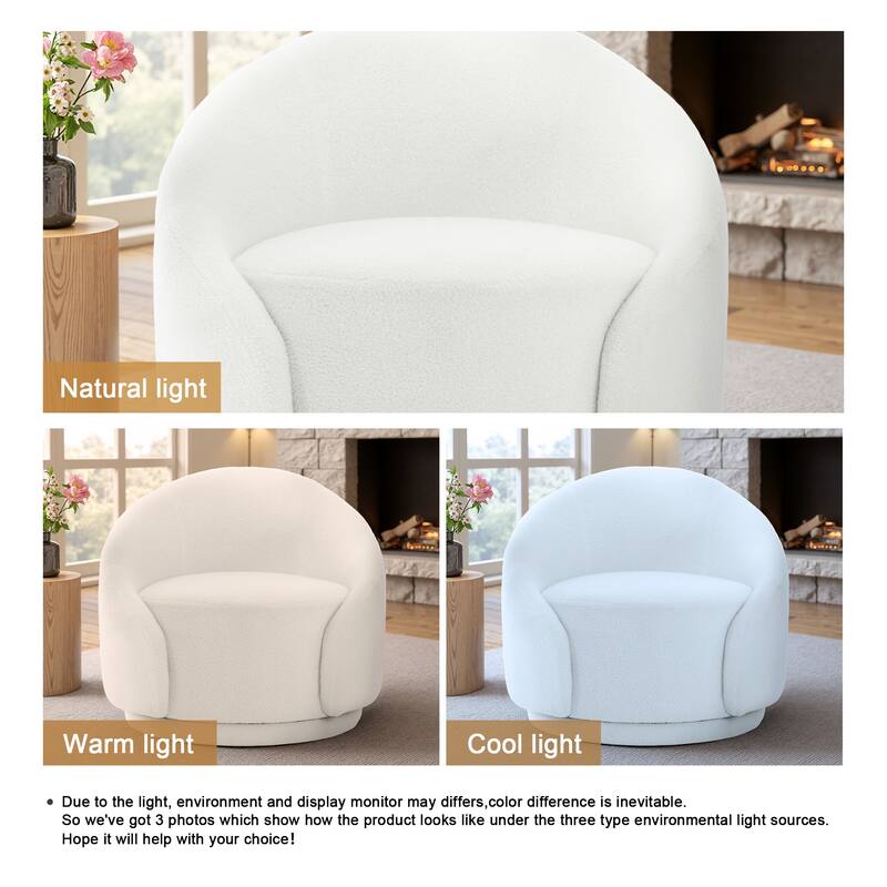 Modern Upholstered Swivel Barrel Chair Accent Lounge Chair