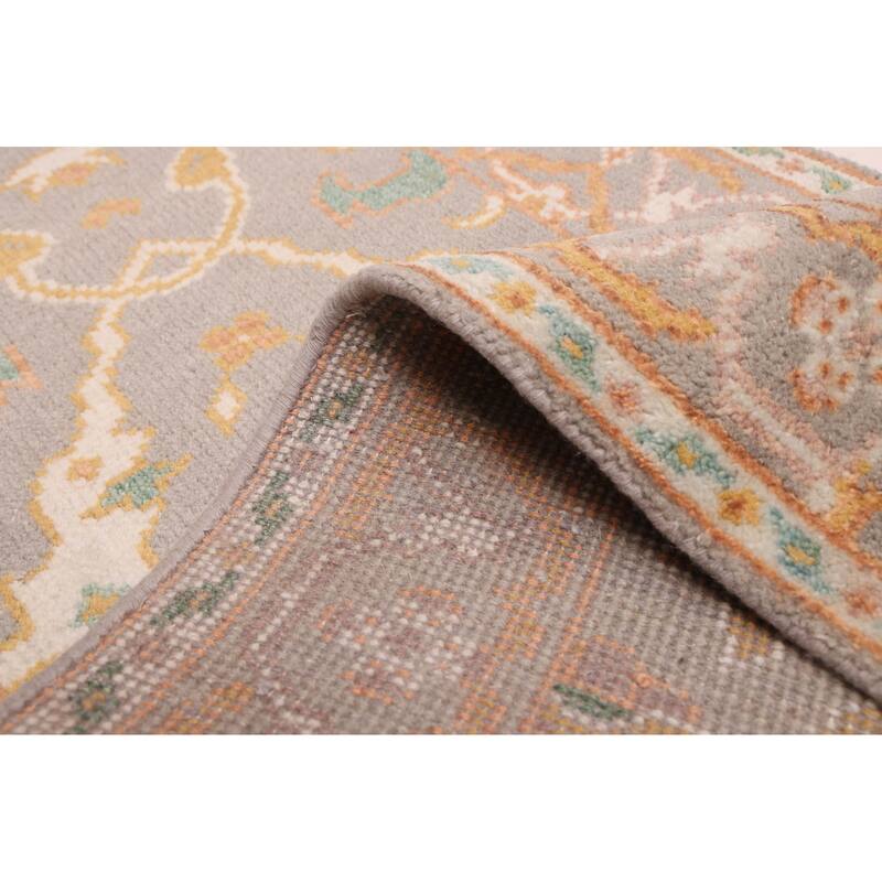 ECARPETGALLERY Hand-knotted Royal Oushak Grey Wool Rug - 2'5 x 5'10