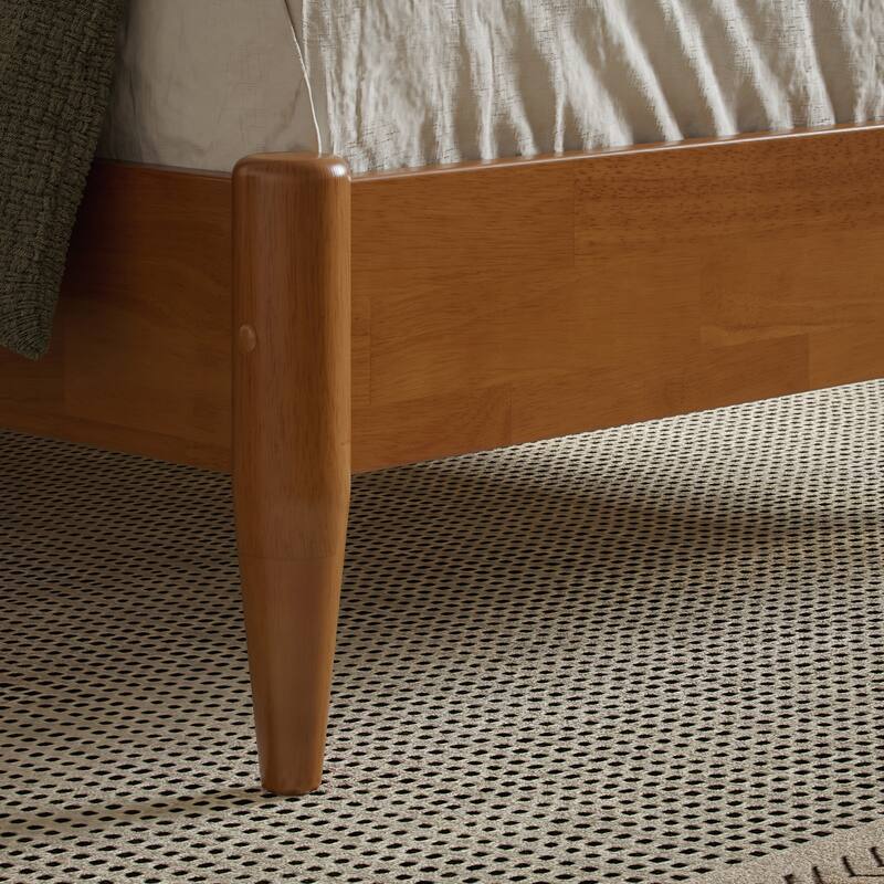 Valencia Solid Wood Low Profile Sleigh Platform Bed