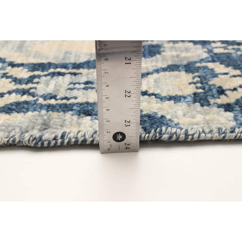 ECARPETGALLERY Hand-knotted Mystique Blue Wool Rug - 2' 5" x 9' 11"