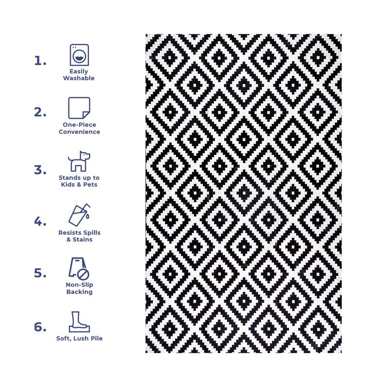 Nuloom Kellee SpinClean Machine Washable Modern Diamonds Area Rug
