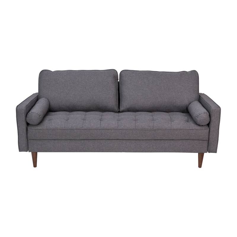 Compact Upholstered Tufted Sofa with Wooden Legs