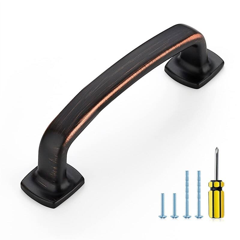 10 Pack Solid 3 Inch Drawer Pulls - 3.75"L x 0.64"W - Oil Rubbed Bronze