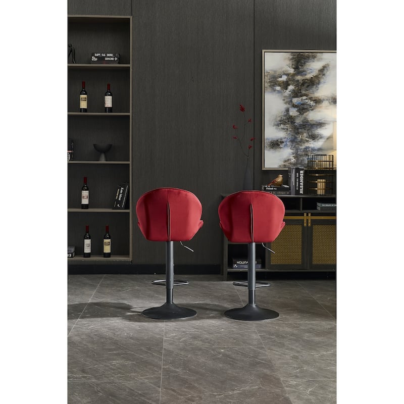 Bar Stools Set of 2 - Adjustable Bar stools with Back and Footrest, Counter Height Bar Chairs