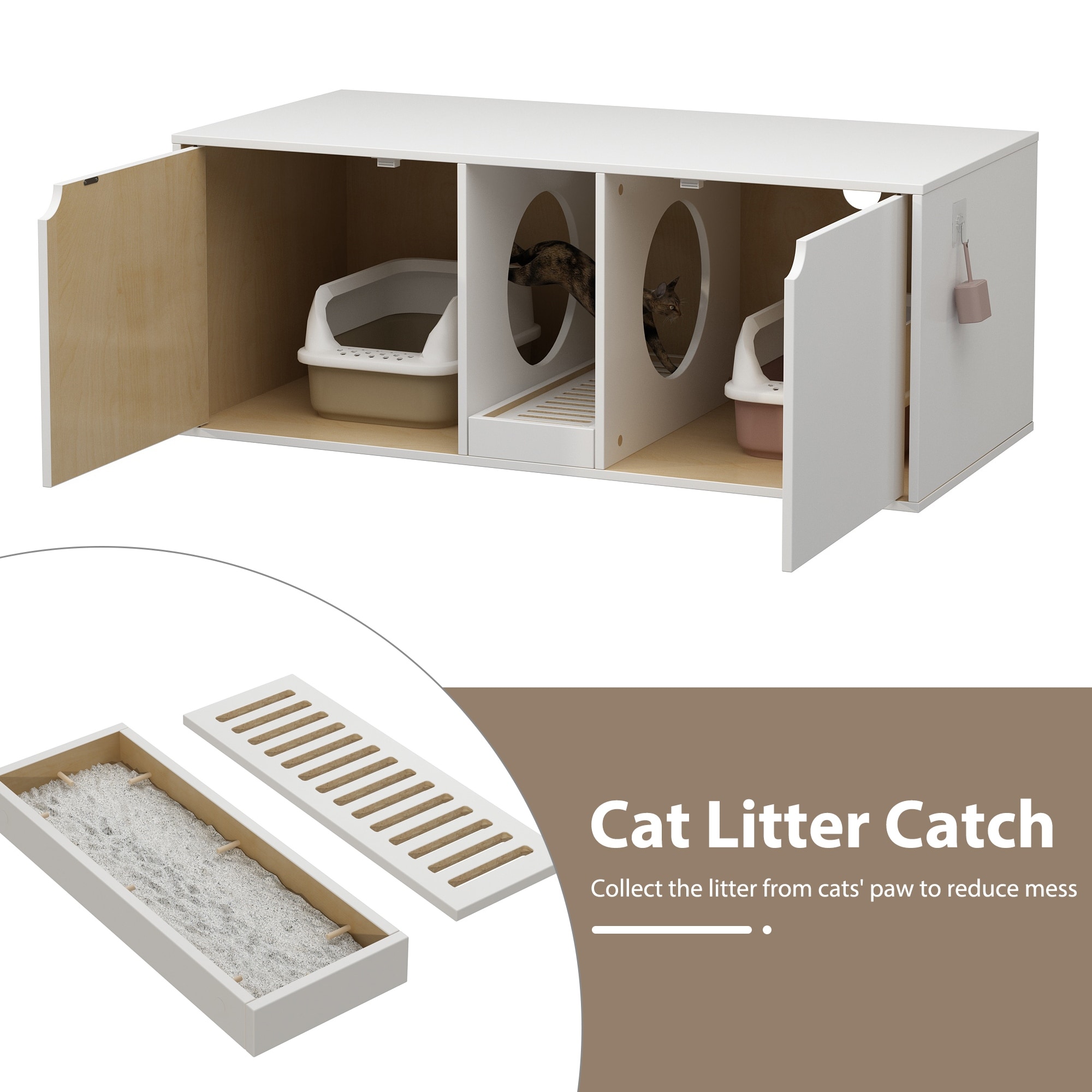 Dual cat litter box clearance