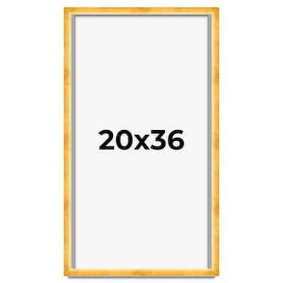 20x36 Shadow Box Frame Gold | 1.625 Inches Deep Real Wood Traditional