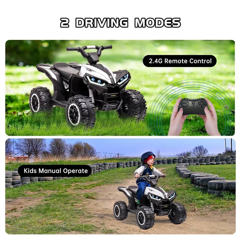 12V Ride on 4-Wheeler ATV Quad Vehicle with Remote Control