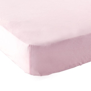Luvable Friends Baby Girl Fitted Crib Sheet, Pink Solid, One Size - Pink Solid - One Size