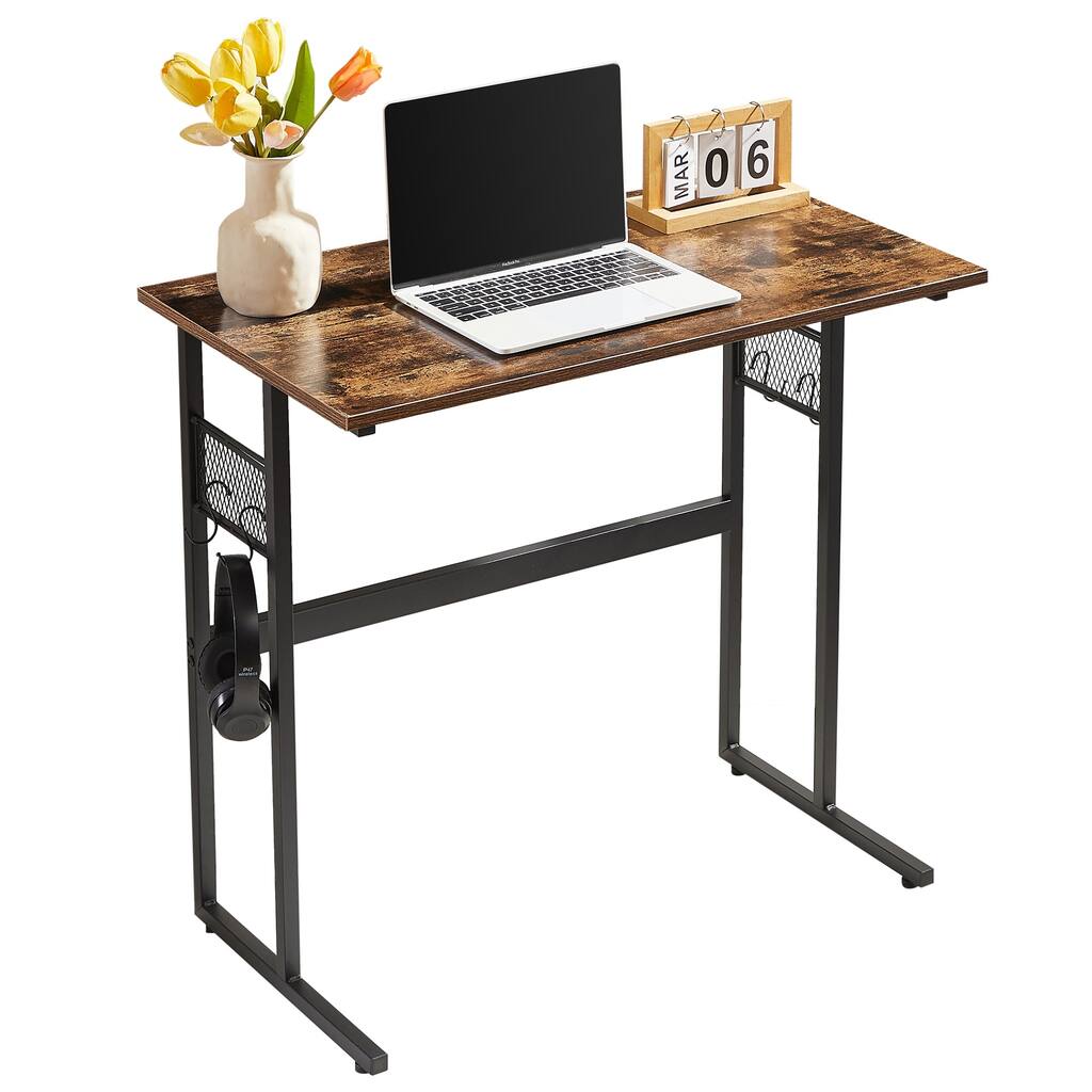 Javlergo Small Computer Desk, Modern Study Writing Desk with Headphone Hook for Small Space