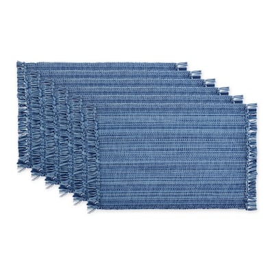 Variegated Nautical Blue Fringe Placemat (Set of 6)