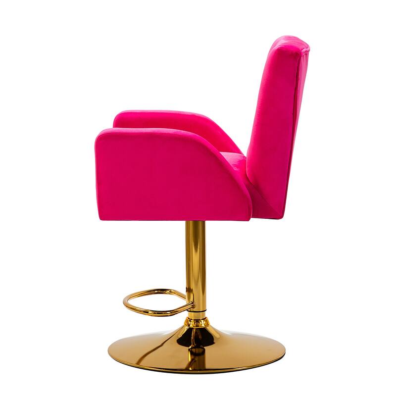 Loreto Modern Tufted Velvet Swivel chair with Adjustable Height Set of 2 by HULALA HOME