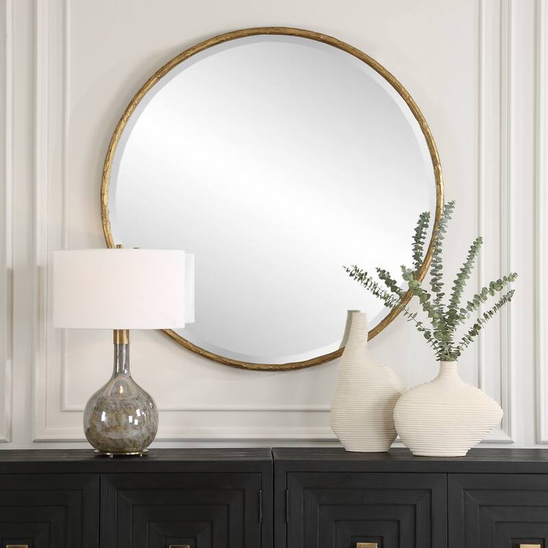 Uttermost 09989 Sutton 47-1/4" Diameter Circular Framed Bathroom