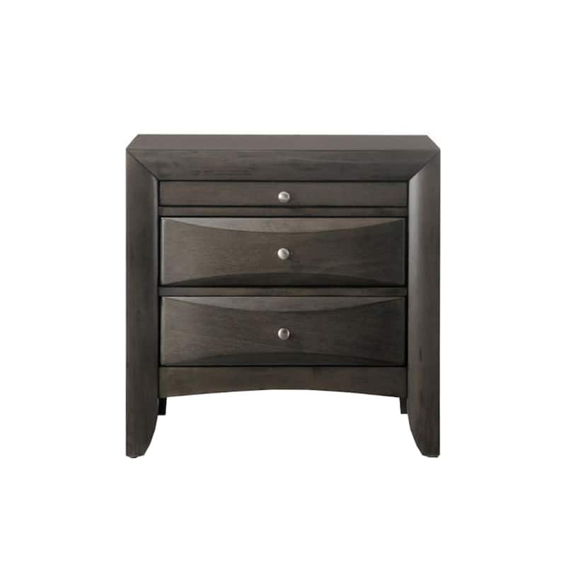 Wooden Nightstand with 2 Drawers and 1 Tray