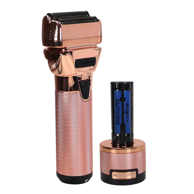 BaByliss Pro FXONE ROSEFX All-Metal Interchangeable-Battery Shaver FX79FSRG + Fade Brush + BaByliss Pro 9" Comb