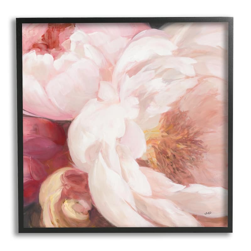 Stupell Pink Peonies Cluster Soft Edge Flower Petal Painting Framed Wall Art