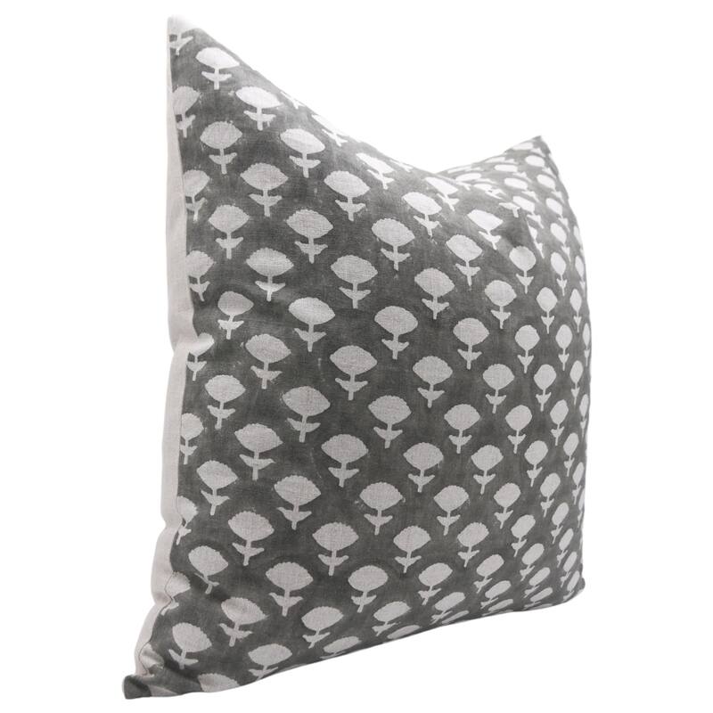 Linen Bohemian Block print pillow Cover - Jadi Buti