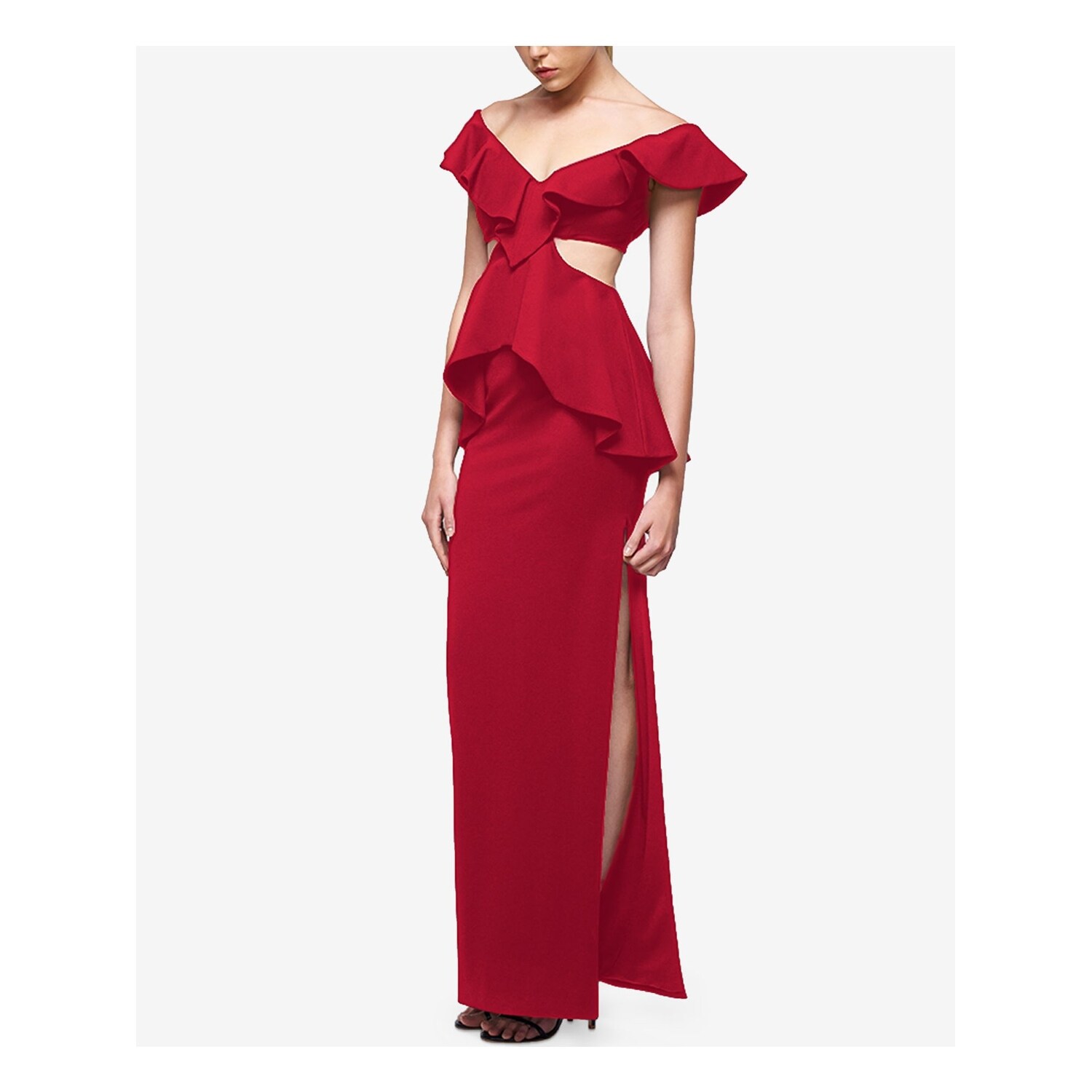 burgundy full length dress