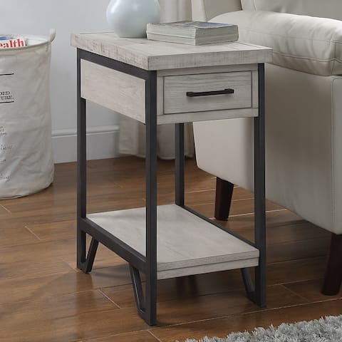 Furniture of America Mingard Rustic 12-inch 1-shelf 1-drawer Side Table