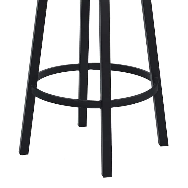 Titana Black Upholstered Metal Swivel Counter or Bar Height Barstool
