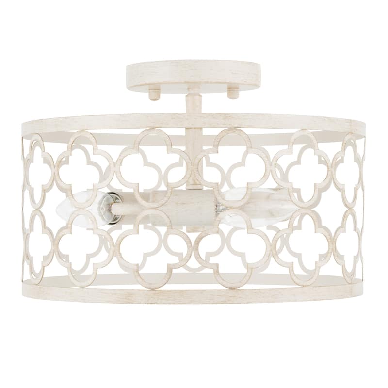 CO-Z 3-Light Vintage Semi Flush Mount Ceiling Light Fixture - Antique White