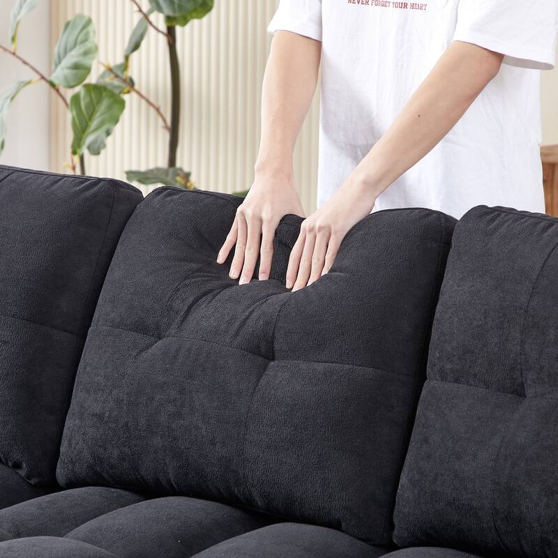 L-Shaped Sectional Sofa with Reclining Storage