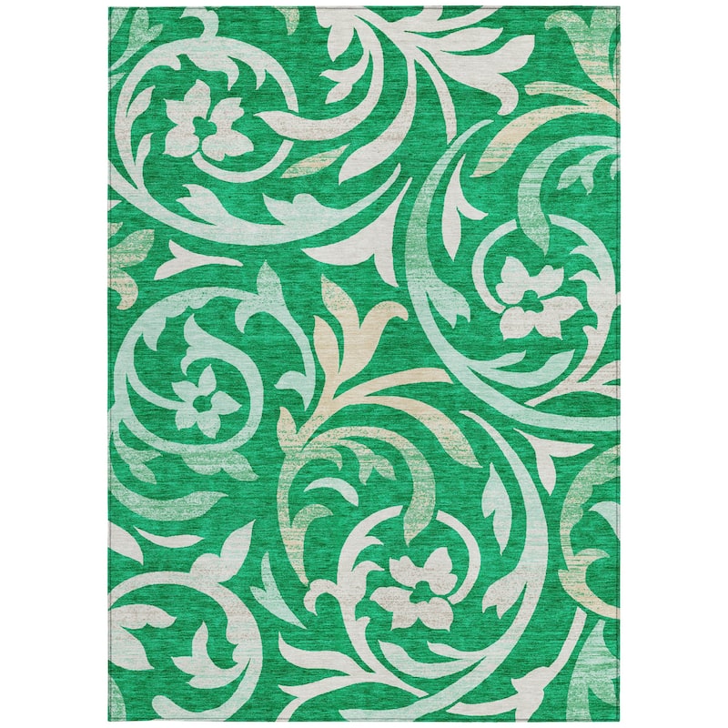 HomeRoots Floral Transitional Rectangle Outdoor Rug