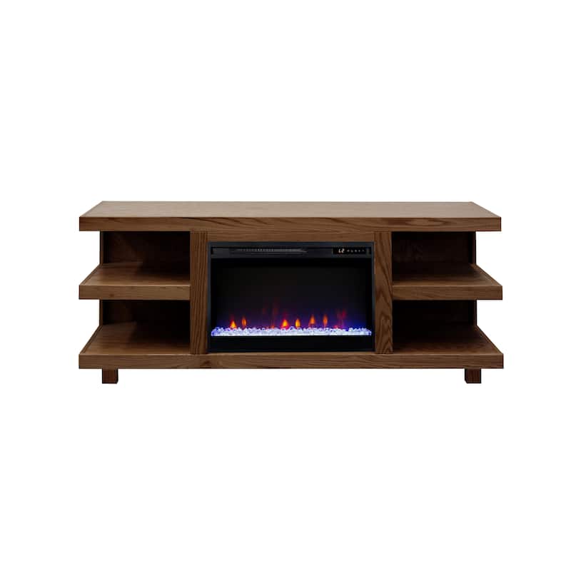 Laurel Canyon 65 inch Fireplace TV Stand for TVs up to 75 inches, Minimal Assembly, Clove Finish