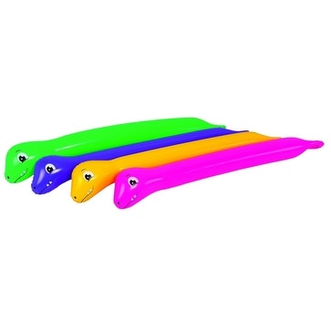 Pack of 2 Pink and Green Dinosaur Twisty Tube Inflatable Swimming Pool Toys 63"