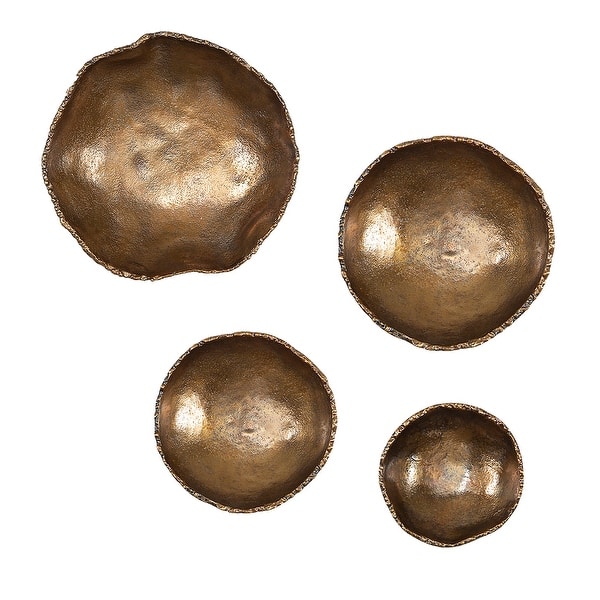 slide 2 of 5, Uttermost Lucky Coins Brass Wall Bowls (Set of 4) - Multi-size