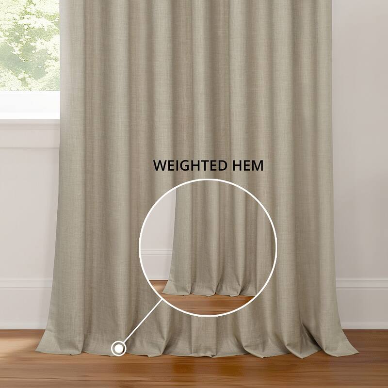 Exclusive Fabrics Extra Wide Performance Linen Blackout Curtains (1 Panel) Thermal Insulated Window Curtains