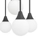 preview thumbnail 4 of 5, Hunter Valadon Matte Black with Cased White Glass 9-Light Chandelier - Dining, Living, Entry, Kitchen - Contemporary