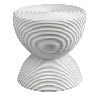 Uttermost Bongo White Rattan Side Table - 21.75"W x 22"H x 21.75"D