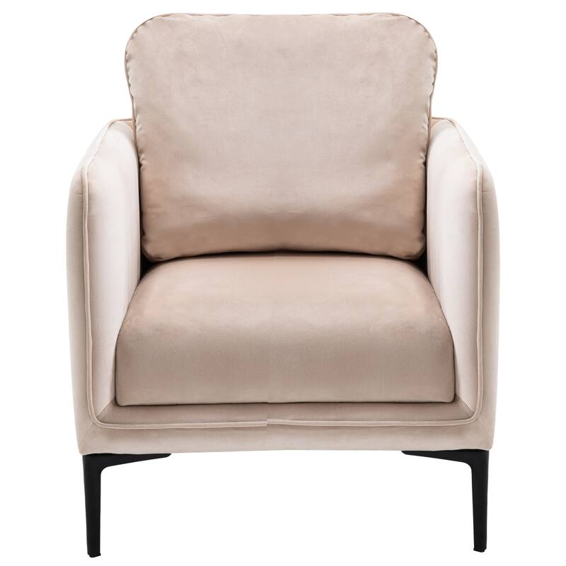 Nora Modern Velvet Accent Chair for Bedroom with Metal Legs