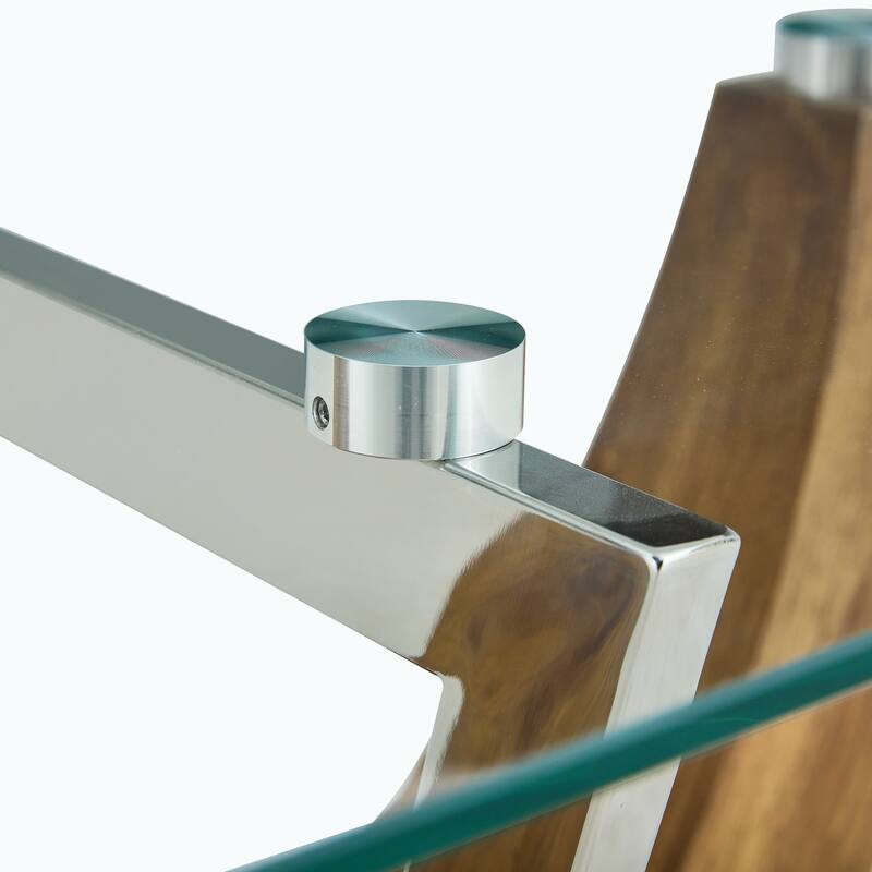 Modern minimalist transparent tempered glass coffee table