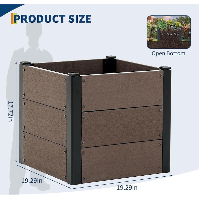 Wood Look Raised Garden Bed, without Bottom