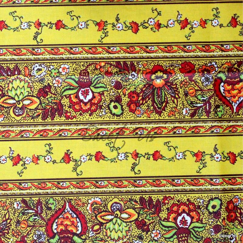 Wipeable Tablecloth Spill Resistant Cotton French Indienne Fleur