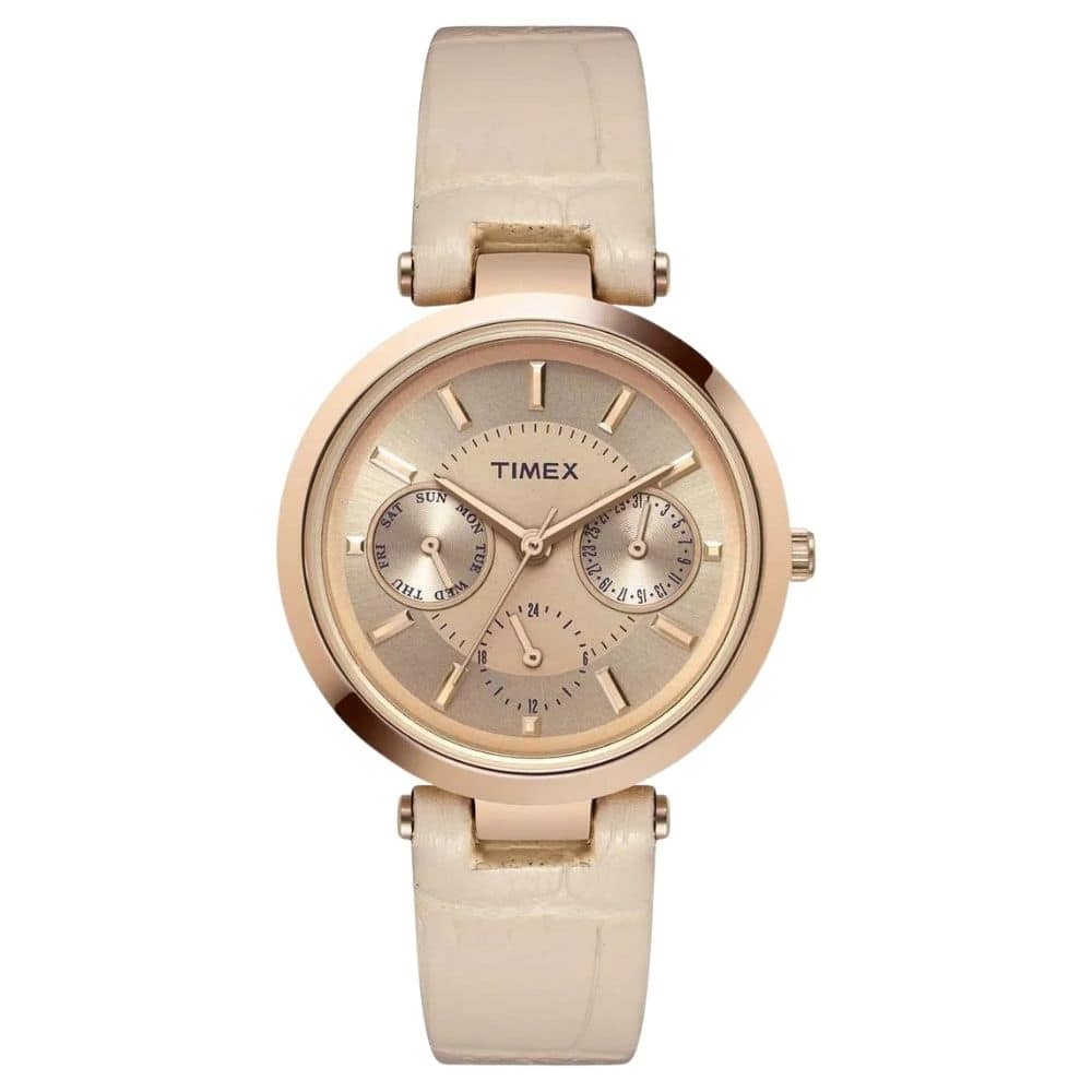 Timex Women's Class Rose Gold Dial Watch - TW2T46500 - Rose Gold - One Size